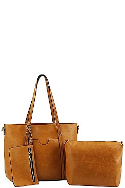 3IN1 CHIC MODERN TOTE BAG SET WITH LONG STRAP