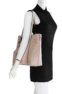 3IN1 CHIC MODERN TOTE BAG SET WITH LONG STRAP