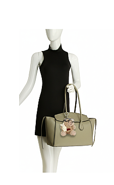 Bag Charm Top Handle Satchel