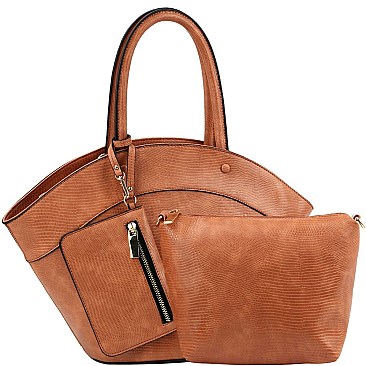 3 in 1 Lizard Print Fan-Shaped Tote Value SET