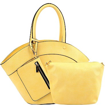 3 in 1 Lizard Print Fan-Shaped Tote Value SET