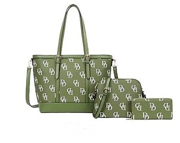 3-in-1 CLASSIC Monogram D Tote, Messenger Bag and Wallet Set