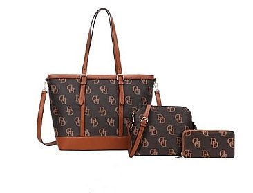3-in-1 CLASSIC Monogram D Tote, Messenger Bag and Wallet Set