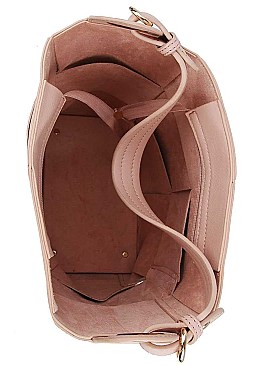 2 IN 1 STYLISH WOVEN SATCHEL WITH LONG STRAP