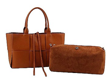 2IN1 FASHION TRENDY SATCHEL BAG AND MINI BAG SET