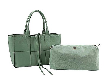 2IN1 FASHION TRENDY SATCHEL BAG AND MINI BAG SET