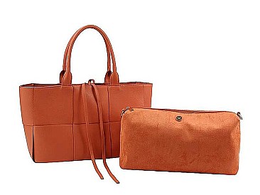 2IN1 FASHION TRENDY SATCHEL BAG AND MINI BAG SET