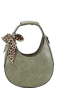 VIRAGO SCARF ACCENTED HOBO BAG