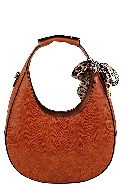 VIRAGO SCARF ACCENTED HOBO BAG