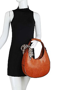 VIRAGO SCARF ACCENTED HOBO BAG