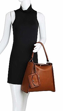 2IN1 MODERN DESIGNER SATCHEL WITH LONG STRAP
