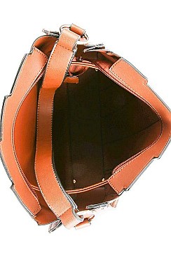 MIXED ANIMAL SKIN PATTERN 2 IN 1 SATCHEL