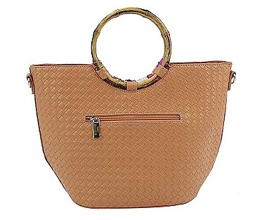 2IN1 FASHION SILK SCARF PLAIN CHECKER STYLE TOTE