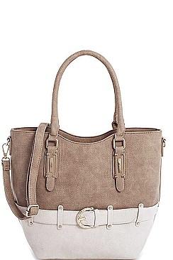 2 IN 1 TWO TONE TRENDY SATCHEL