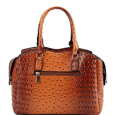 OSTRICH PRINT LEOPARD SCARF 2 WAY SATCHEL