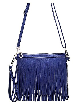 TWO STRAPPED MODERN TASSEL CROSSBODY BAG
