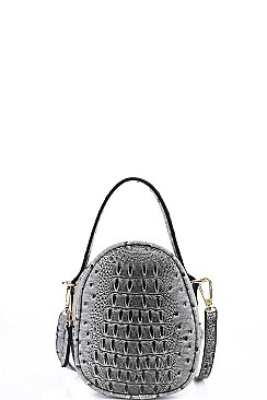 CUTE CROCO PATTERN CROSS BODY SHOULDER BAG