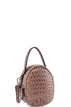CUTE CROCO PATTERN CROSS BODY SHOULDER BAG