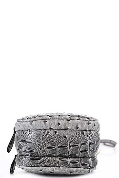 CUTE CROCO PATTERN CROSS BODY SHOULDER BAG