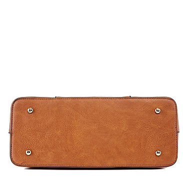 3 in1 Round Handle Accent Satchel Value SET