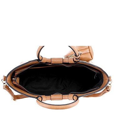 3 in1 Round Handle Accent Satchel Value SET