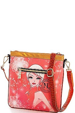 NICOLE LEE RHINESTONE EMBELLISHED DOTTY CROSS BODY BAG