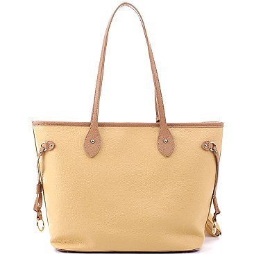 3 in 1 Two-Tone Shopper Tote Cross Body Value SET
