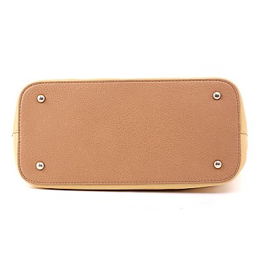 3 in 1 Two-Tone Shopper Tote Cross Body Value SET