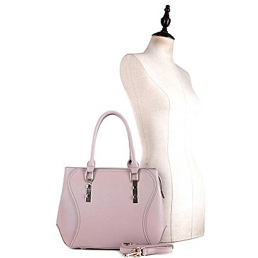 CHIC HARDWARE ACCENT SATCHEL WALLET SET