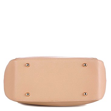 CHIC HARDWARE ACCENT SATCHEL WALLET SET