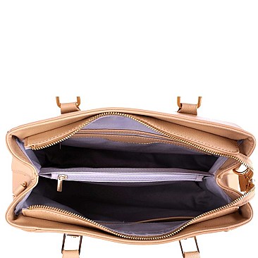 CHIC HARDWARE ACCENT SATCHEL WALLET SET