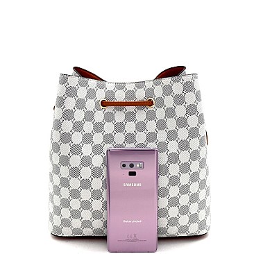 Expandable Strap Drawstring Bucket Monogram Hobo Wallet