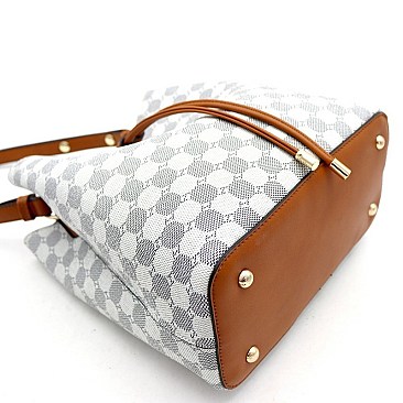 Expandable Strap Drawstring Bucket Monogram Hobo Wallet