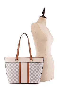 Monogram Two-Tone Shopper Tote Wallet SET