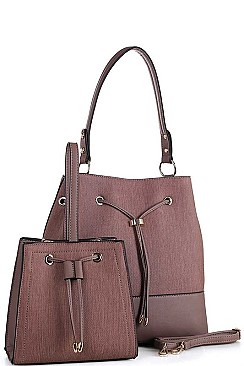 2 IN 1 BUCKET BAG AND CROSSBODY WITH LONG STRAP