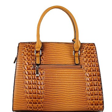 Structured Lizard Pattern 2 in 1 Satchel Wristlet SET