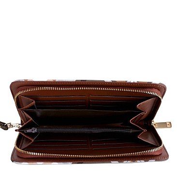 CHECKERED 3 IN 1 TOTE WALLET & WRISTLET SET
