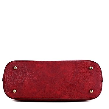 3 IN 1 SNAKE TRIM TOTE CROSS BODY & WRISTLET SET