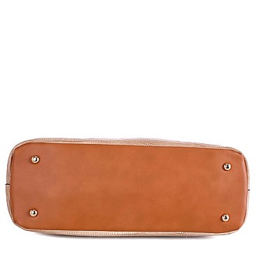 TEXTURED LIZARD PRINT HOBO WRISTLET SET