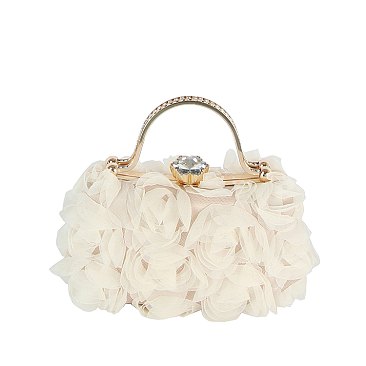 Chiffon Flower Clutch Evening Bag