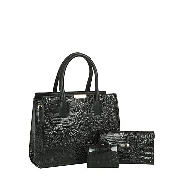 Alligator Croc 3-in-1 Satchel Set