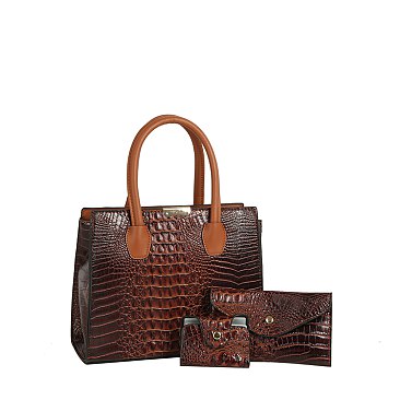 Alligator Croc 3-in-1 Satchel Set