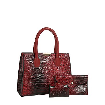 Alligator Croc 3-in-1 Satchel Set