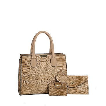 Alligator Croc 3-in-1 Satchel Set