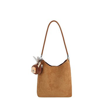 Faux Suede 2-in-1 Shoulder Bag