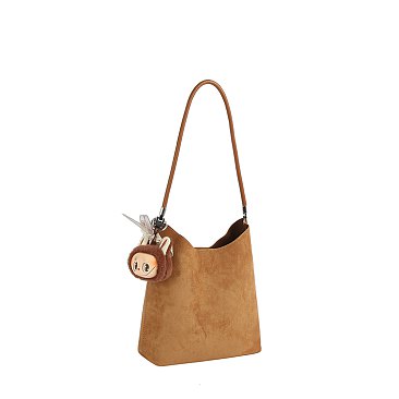 Faux Suede 2-in-1 Shoulder Bag