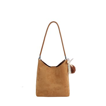 Faux Suede 2-in-1 Shoulder Bag