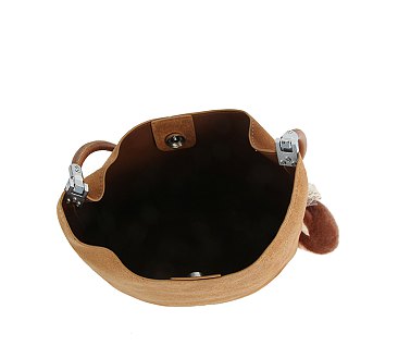 Faux Suede 2-in-1 Shoulder Bag