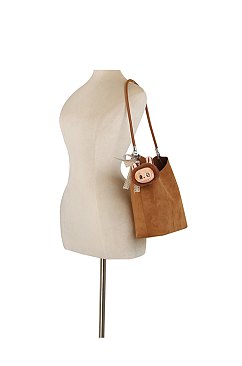 Faux Suede 2-in-1 Shoulder Bag