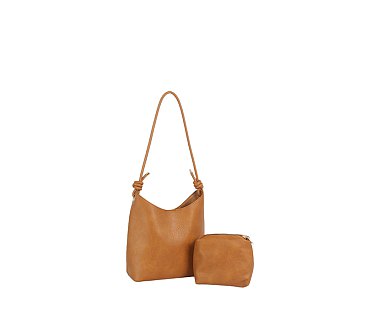 Knotted Handle 2-in-1 Bucket Shoulder Bag
